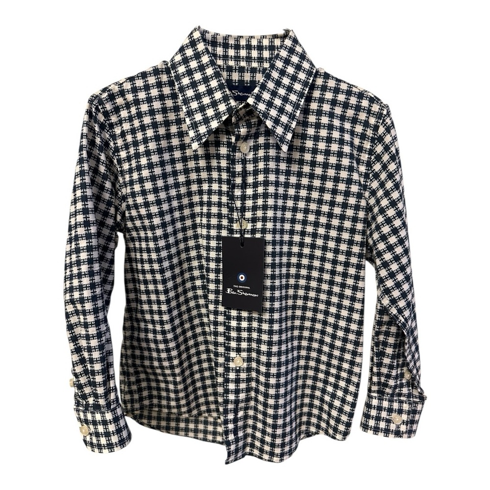 🆕 Ben Sherman Boys Blue Gingham Casual Shirt Sz 3-4 yrs.
